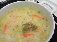 Суп с картошкой и лососем